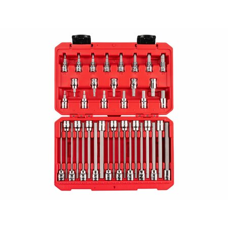 TEKTON 3/8 Inch Drive Hex Bit Socket Set, 38-Piece 1/8-3/8 in., 3-10 mm SHB91316